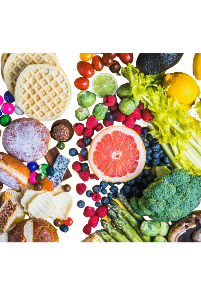 swap out junk food for healthy food for glowing skin.