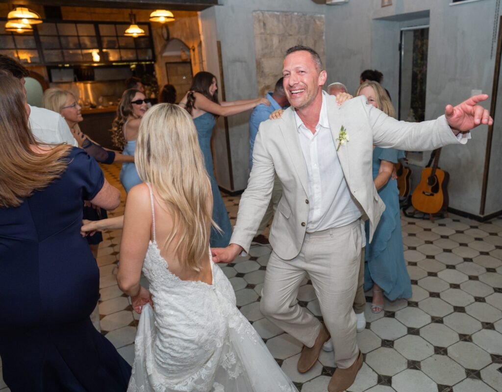 dancing at our wedding in Jerusalem Israel