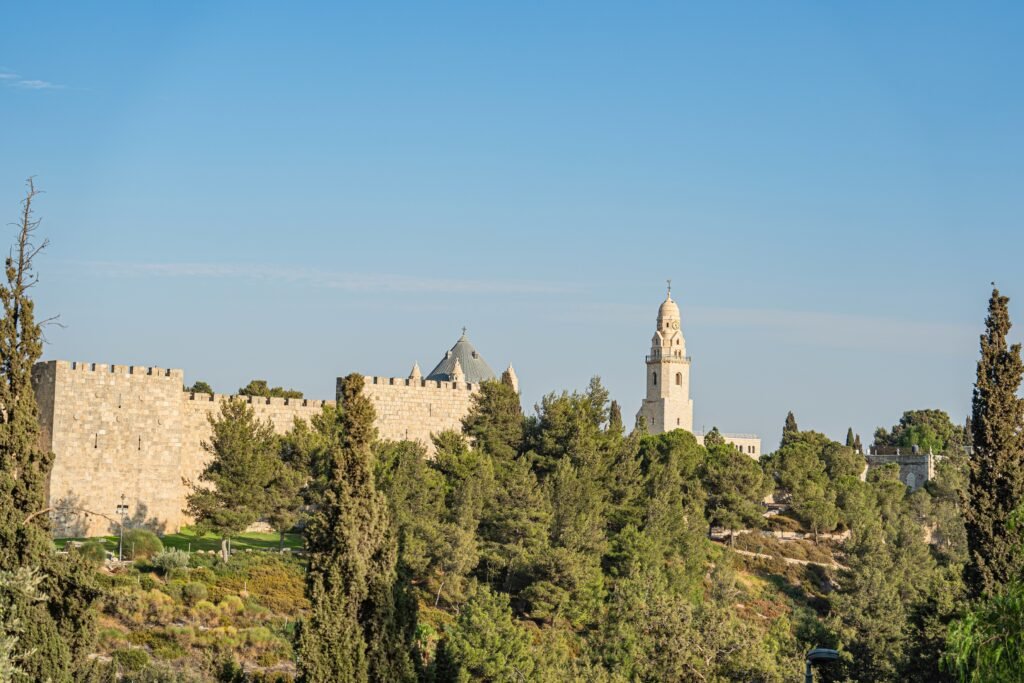 outlook of the old city and tower of david at our wedding in Jerusalem, Israel
