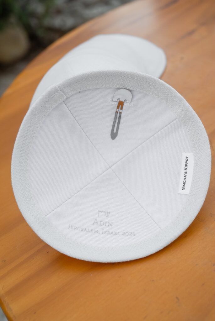 kippot at our wedding in Jerusalem, Israel