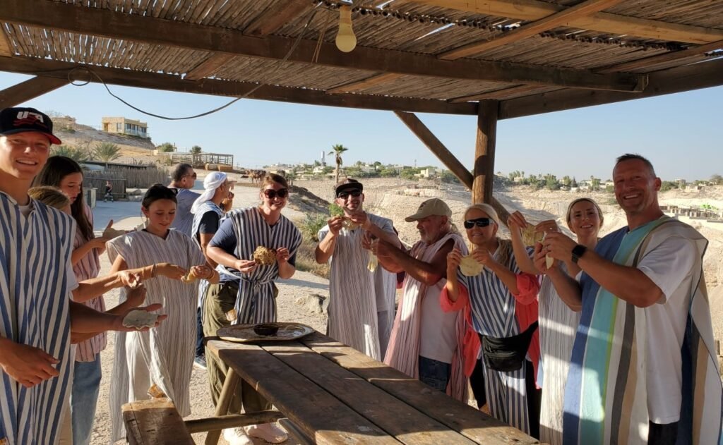 Baking pita bread in Israel