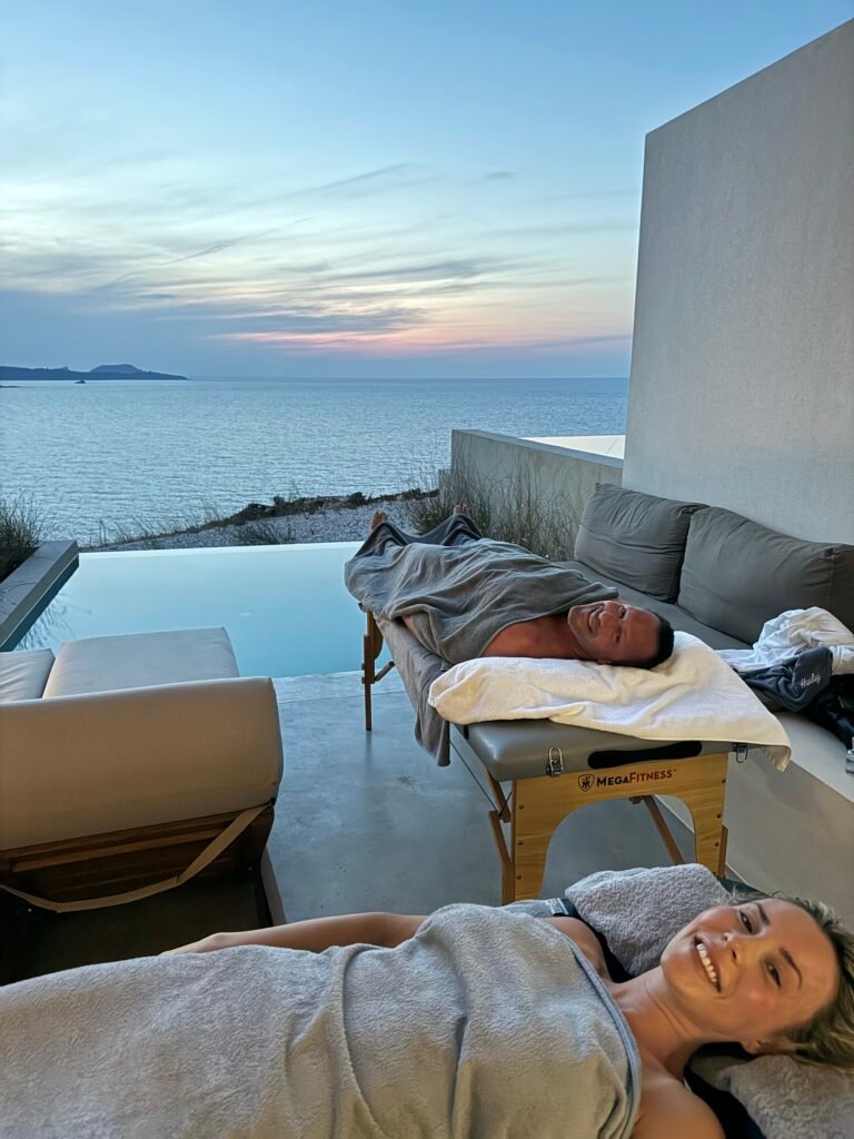 Couples massage on honeymoon in greece