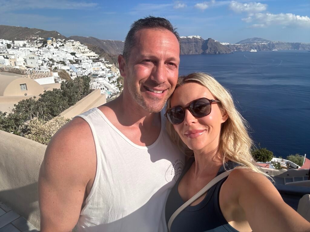 Cliffs of Santorini on honeymoon in Greece