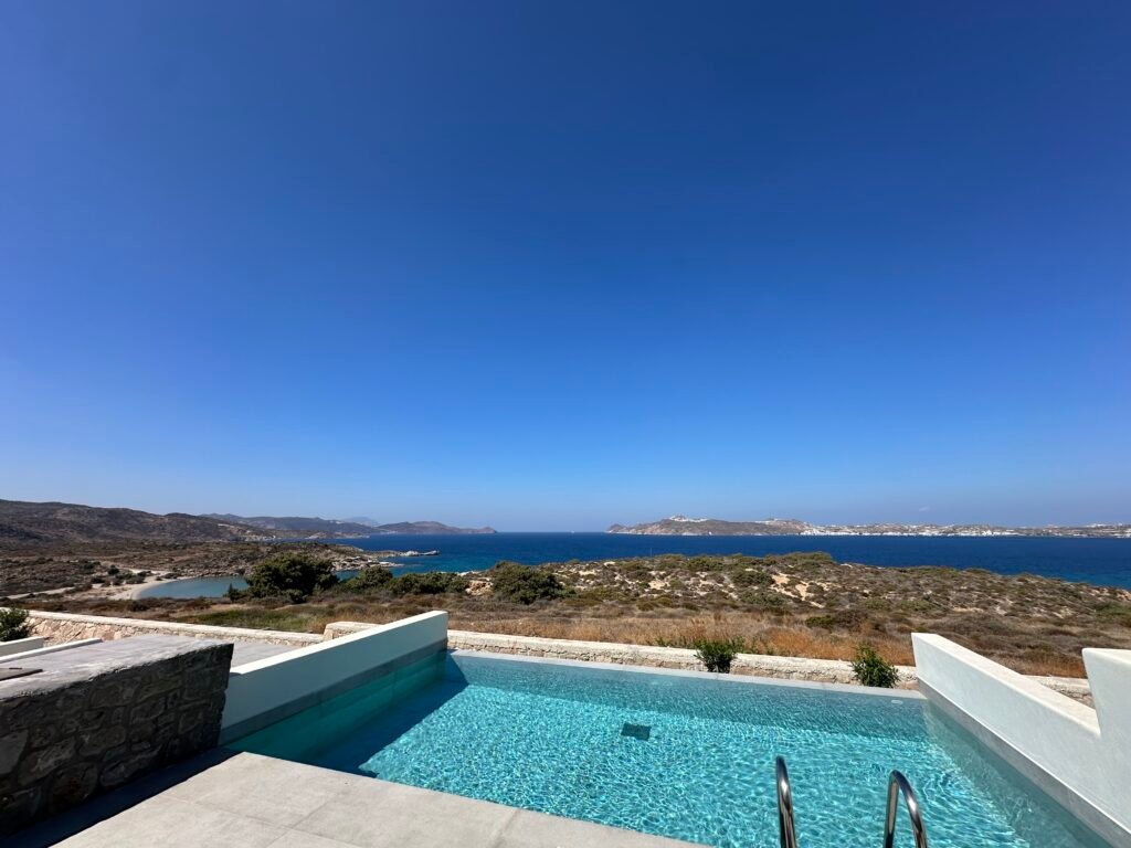 View from Hotel Milos Resort in Greece 