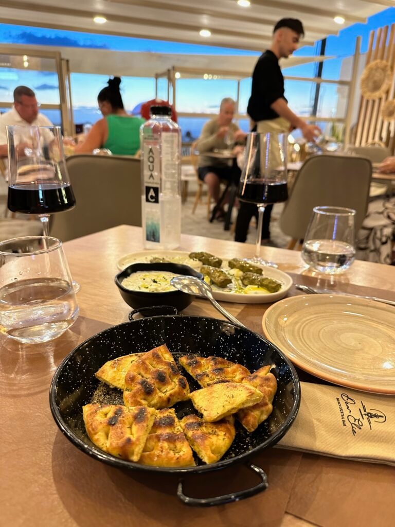 Dinner in Santorini Greece